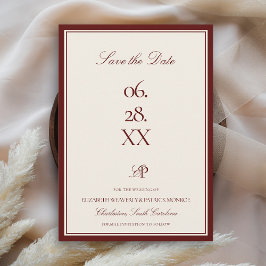 Burgundy Estate Formal Modern Statement Wedding Save The Date