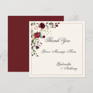 Burgundy Eucalyptus Floral Wedding Dankeskarte