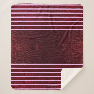Burgundy Exotic Faux Snake Leather Linear Stripe Sherpadecke