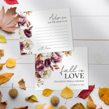 Burgundy Fall Floral Brautparty Advisor Cards