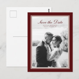 Burgundy Fall Save the Date Postcard Postkarte