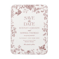 Burgundy Fall Toile De Jouy Floral Save the Date