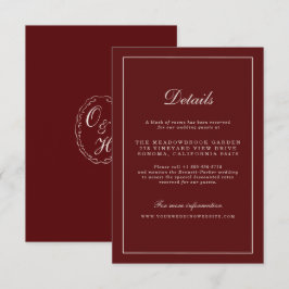 Burgundy Fall Wedding Details Enclosure Card Begleitkarte