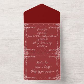 Burgundy-Farbkarte All In One Einladung