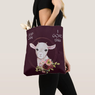 Burgundy Floral Baby Goat