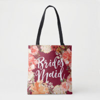 Burgundy Floral Bridesmaid