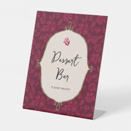 Burgundy Floral Dessert Bar Sockelschild