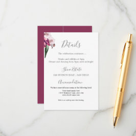 Burgundy Floral Disco - Details Umschließungskarte Begleitkarte