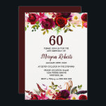 Burgundy Floral Elegant 60. Geburtstagsparty Einla Einladung<br><div class="desc">Burgundy Floral Elegant 60. Geburtstagsparty Einladung Siehe Matching Sammlung in Nest und Nest Store</div>