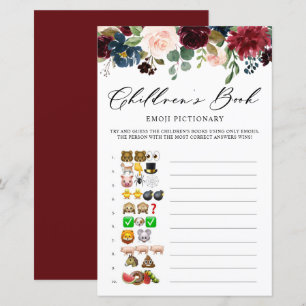 Burgundy Floral Emoji Pictionary Baby Shooting Gam
