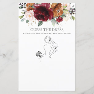 Burgundy Floral Fun Bridal Ratet das Dress Game