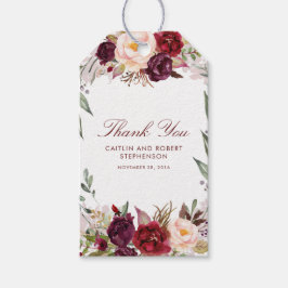 Burgundy Floral Geschenkanhänger