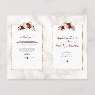 Burgundy Floral Gold Marmorkalligrafie-Programm
