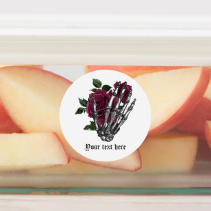 Burgundy Floral Gothic Wedding Etiketten