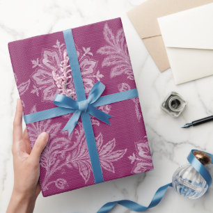 Burgundy Floral Lace Brautparty Geschenkpapier