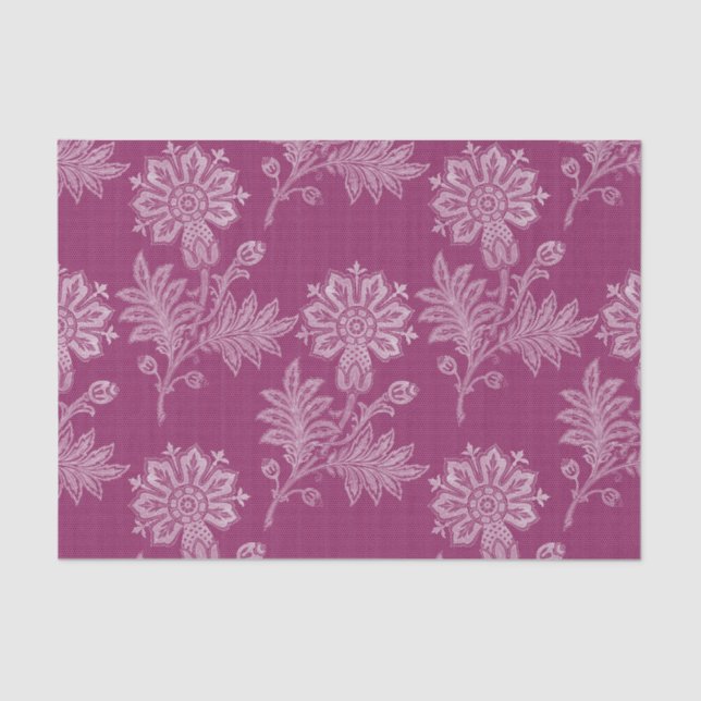 Burgundy Floral Lace Brautparty Seidenpapier (Vorderseite)