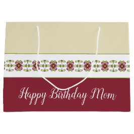 Burgundy Floral Pattern Große Geschenktüte