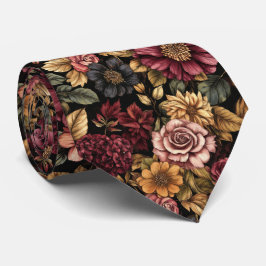 Burgundy Floral Pattern Krawatte