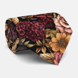 Burgundy Floral Pattern Krawatte