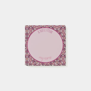 Burgundy Floral Post-it Klebezettel