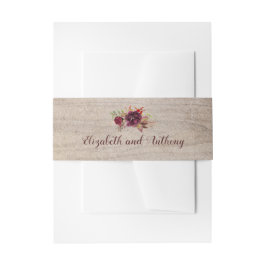 Burgundy Floral Rustic Einladungsbanderole