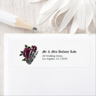 Burgundy Floral Skeleton Gothic Wedding