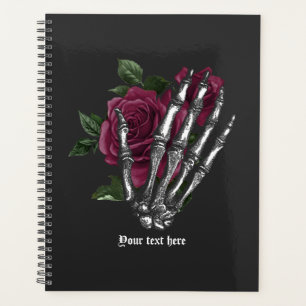 Burgundy Floral Skeleton Gothic Wedding Planer