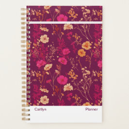 Burgundy Floral Small Planner Planer