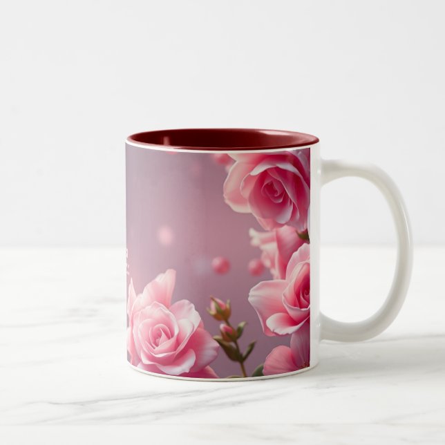 Burgundy Floral Tasse für Hochzeitsgeschenke Gesch (Rechts)