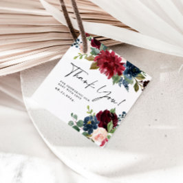 Burgundy Floral Vielen Dank Baby Dusche Geschenkma Geschenkanhänger