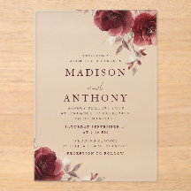 Burgundy Floral Vintage Rose Wedding