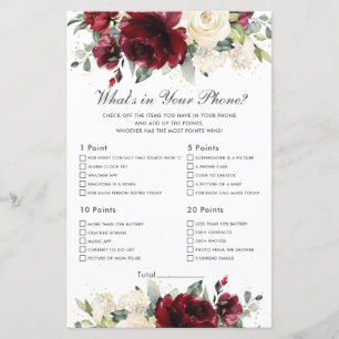 Burgundy Floral Was ist in Ihrem Handyspiel-Dusche