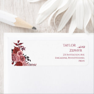 Burgundy Floral Wedding Address
