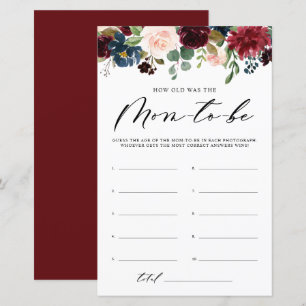 Burgundy Floral wie alt war das Mama Duschspiel