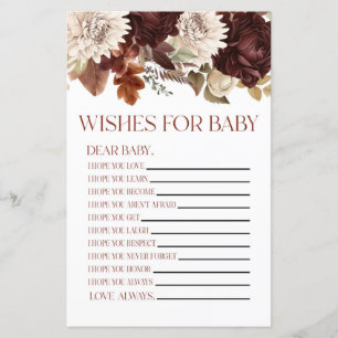 Burgundy Floral wünscht sich ein Baby Showspiel