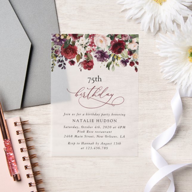 Burgundy Flowers, Pink Flowers, Boho, Birthday (Hochzeit)