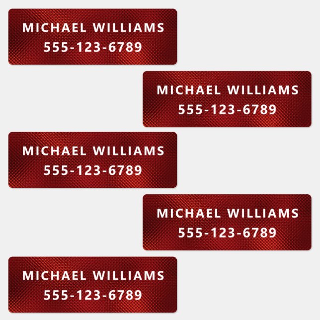Burgundy Foil Textured Personalisiert Name Kleidun Etiketten (Gruppe)