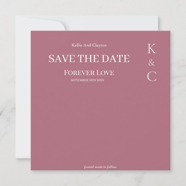 Burgundy Forever Love Wedding Save the Date (Vorderseite)