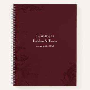 Burgundy Fourish Wedding Notizbuch