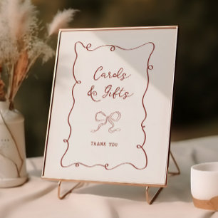 Burgundy Frame Ribbon Brautparty Cards Geschenke Poster