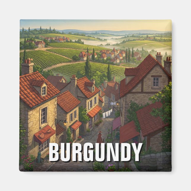 Burgundy France Travel Magnet (Vorne)