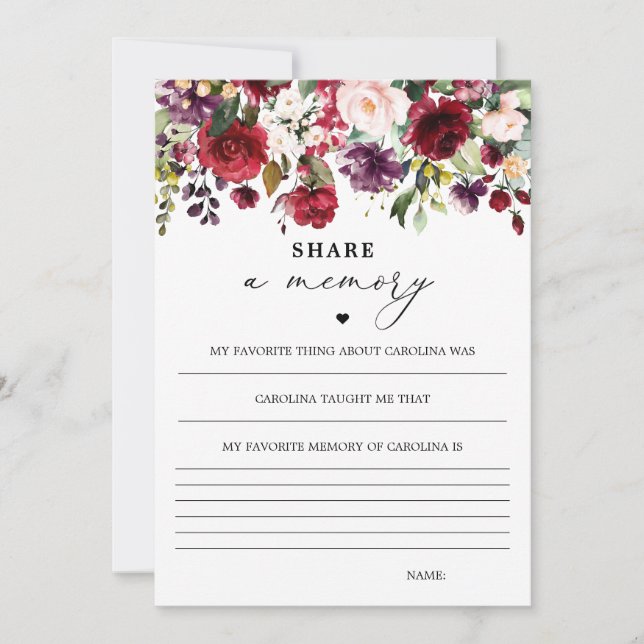 Burgundy-Frauen teilen sich eine Speicherkarte mit Dankeskarte (Vorderseite)