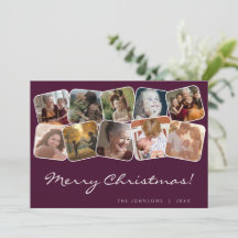 Burgundy Frohe Weihnachten 10 Foto Collage