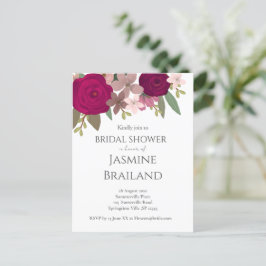 Burgundy Garden Blume Brautparty Postkarte