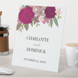 Burgundy Garden Blume Hochzeit Sockelschild