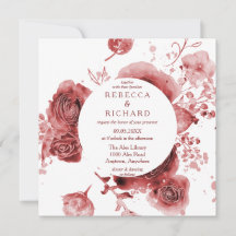 Burgundy Garden Watercolor Wedding