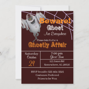 Burgundy Ghost Halloween-Party Einladung