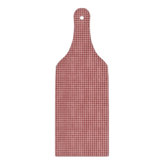 Burgundy Gingham-CUTTING-BOARD-PADDLE Schneidebrett (Vorderseite)