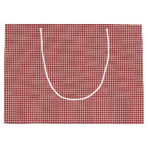 Burgundy Gingham-GIFT BAG L Große Geschenktüte