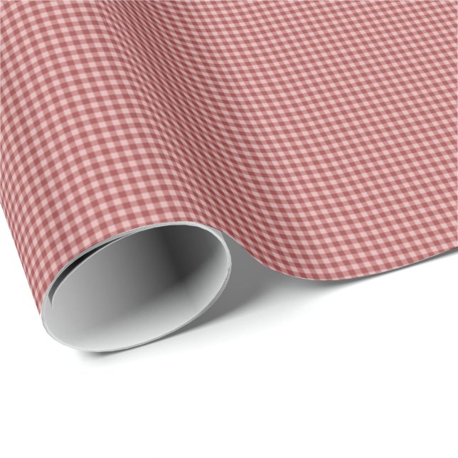 Burgundy Gingham-GIFT-WRAPPING-PAPIER Geschenkpapier (Rolleneckpunkt)